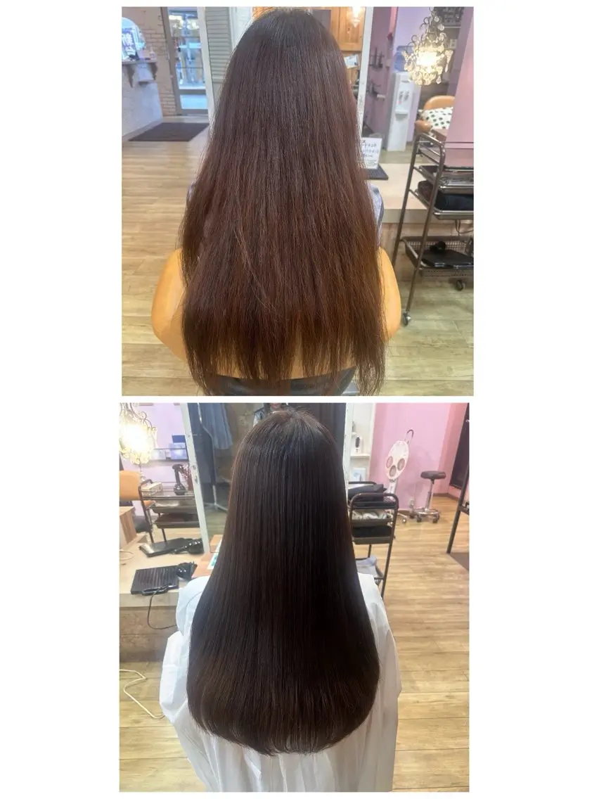 ロング 縮毛矯正 コザサ カオリのヘアスタイル