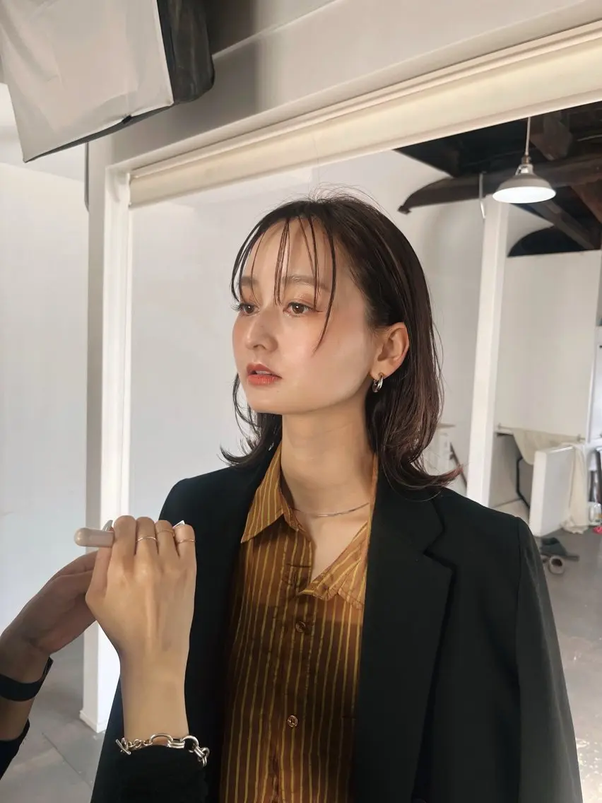 ミディアム カラー ブラウンカラー kitagawa mayuのヘアスタイル