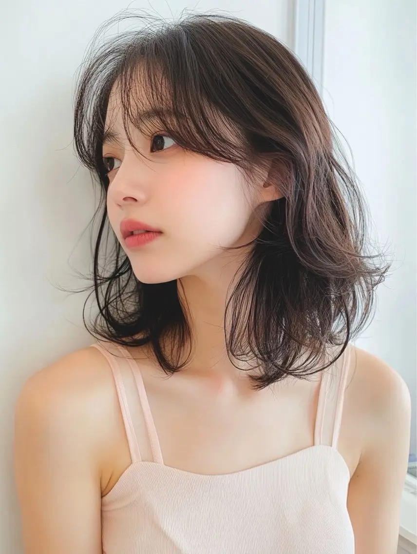 ミディアム カット ヘアカラー 桑田 新菜のヘアスタイル