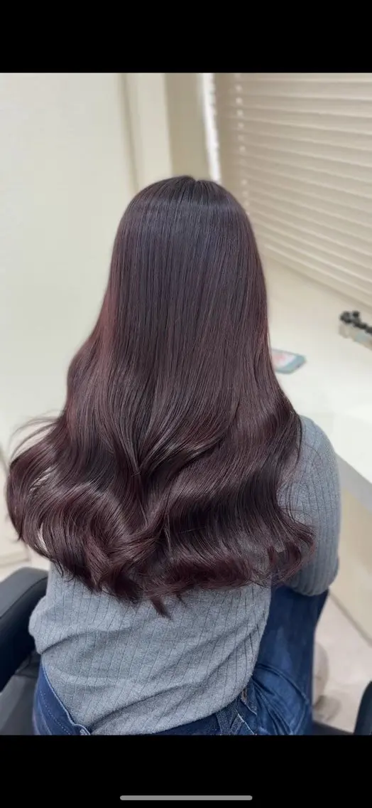 ロング ヘアカラー トリートメント ヘアセット 💗暖色カラー💗 ツヤ髪💗Mayaのヘアスタイル