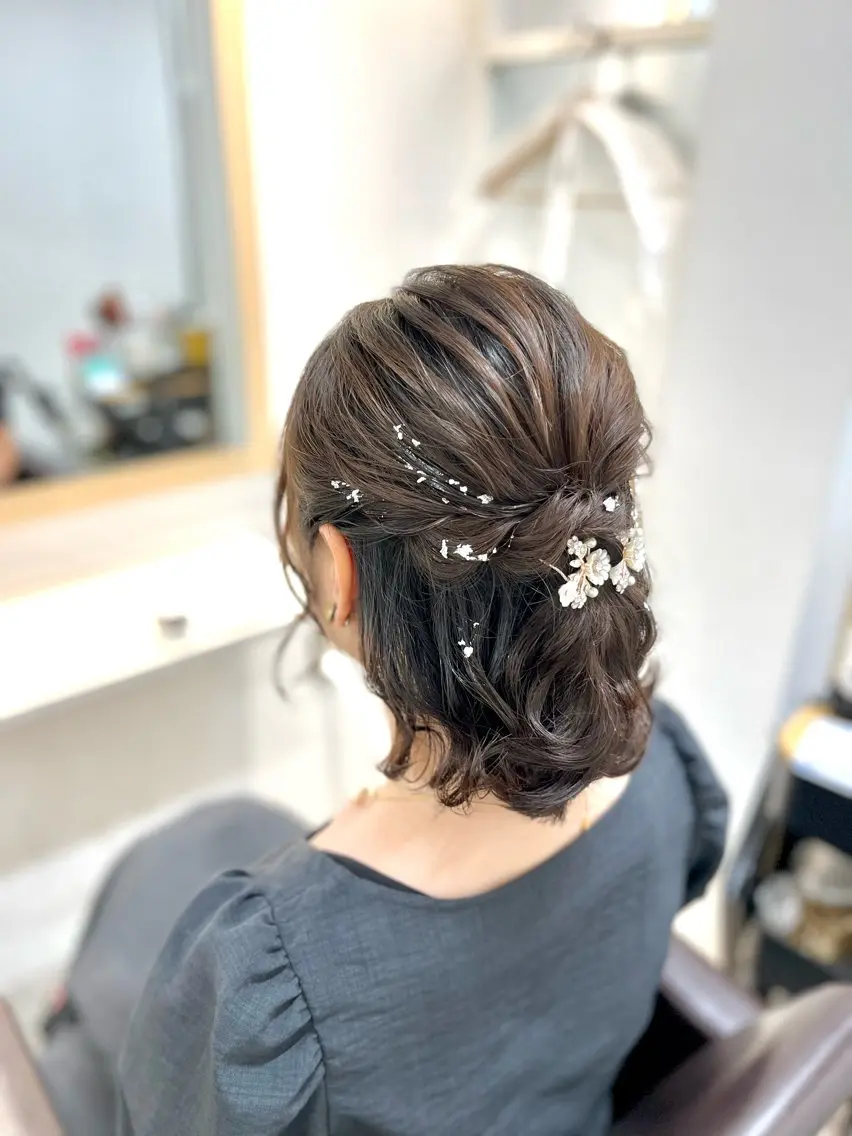 ヘアアレンジ ハーフアップ 似合わせヘアメイク 💐オダギリチアキのヘアスタイル