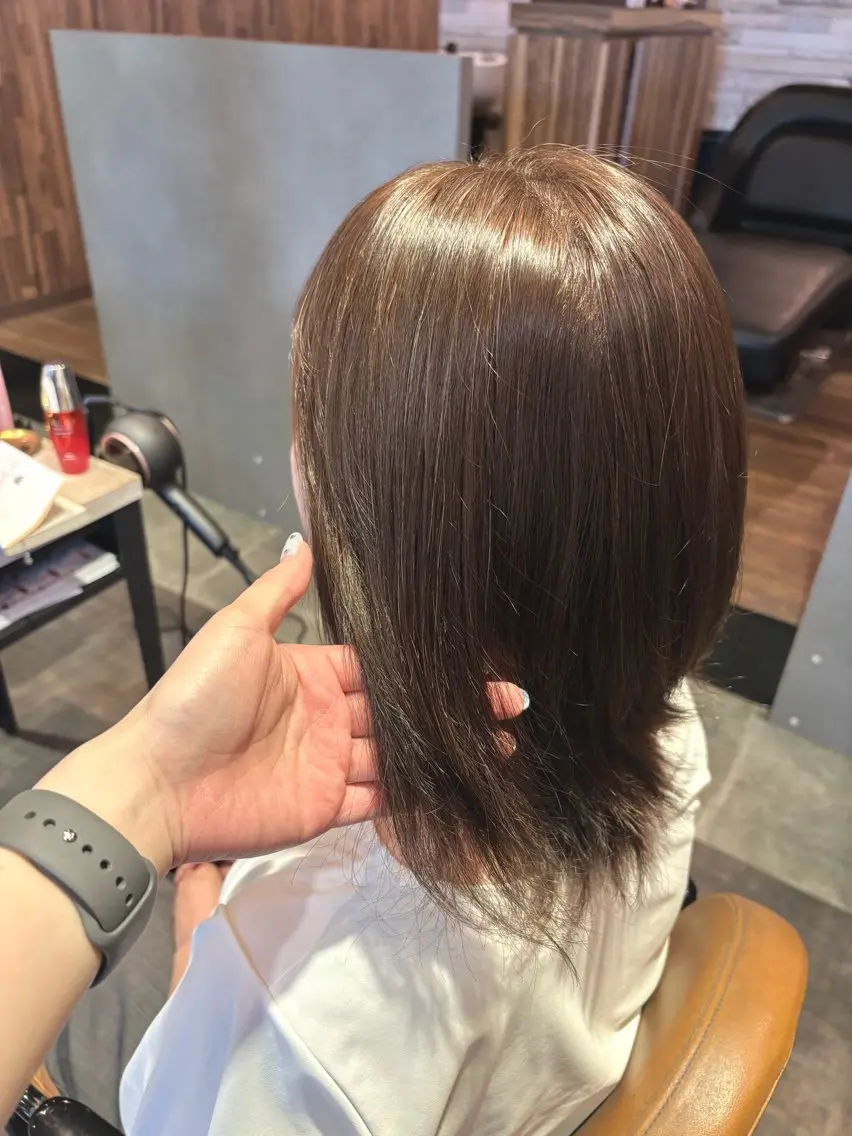 ミディアム カラー ベージュカラー ヘーゼル トリートメント ヘアカラー 古田 穂香/似合わせカラーのヘアスタイル