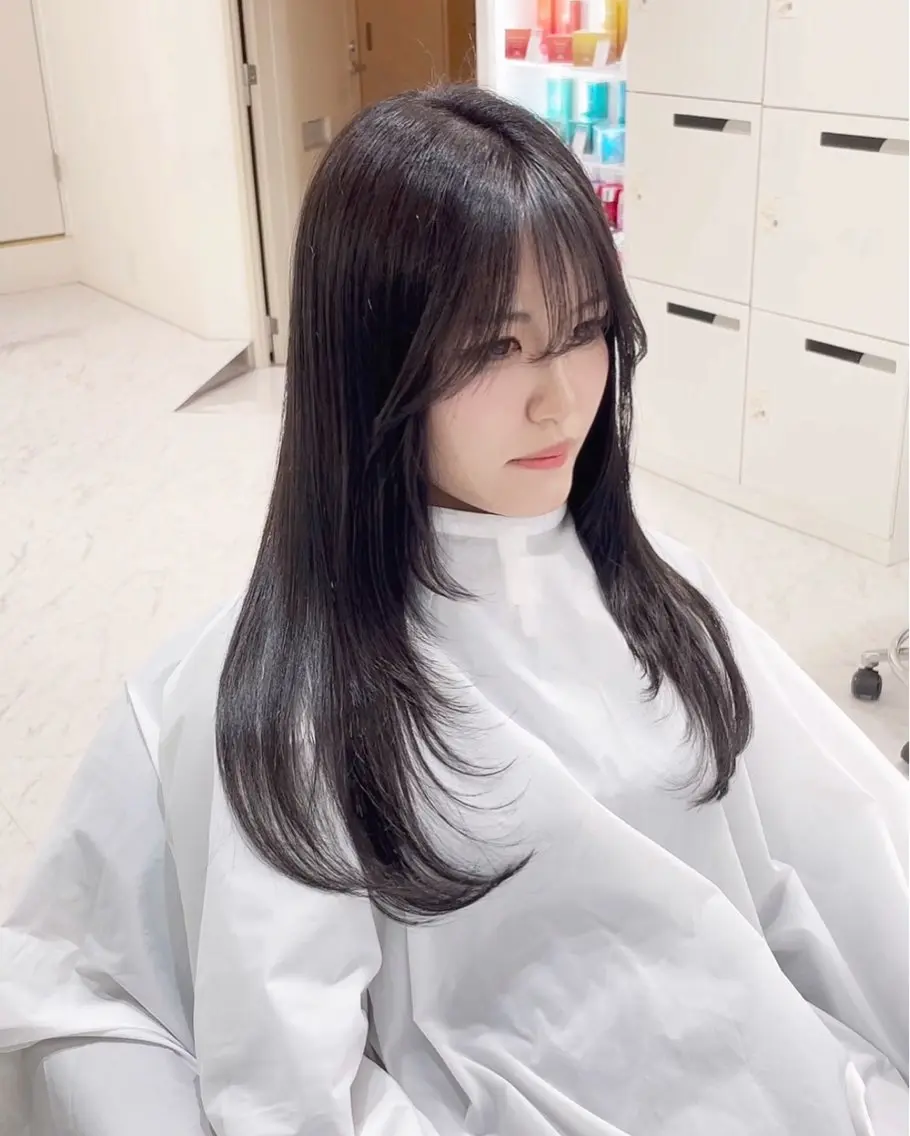 ロング 韓国風ヘア レイヤーカット カット ヘアカラー トリートメント 🔗透明感カラー🔗 エクステ✂️はるちかのヘアスタイル