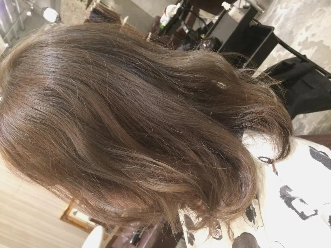 ミディアム カラー パーマ たまプラーザ駅 YAMATOのヘアスタイル