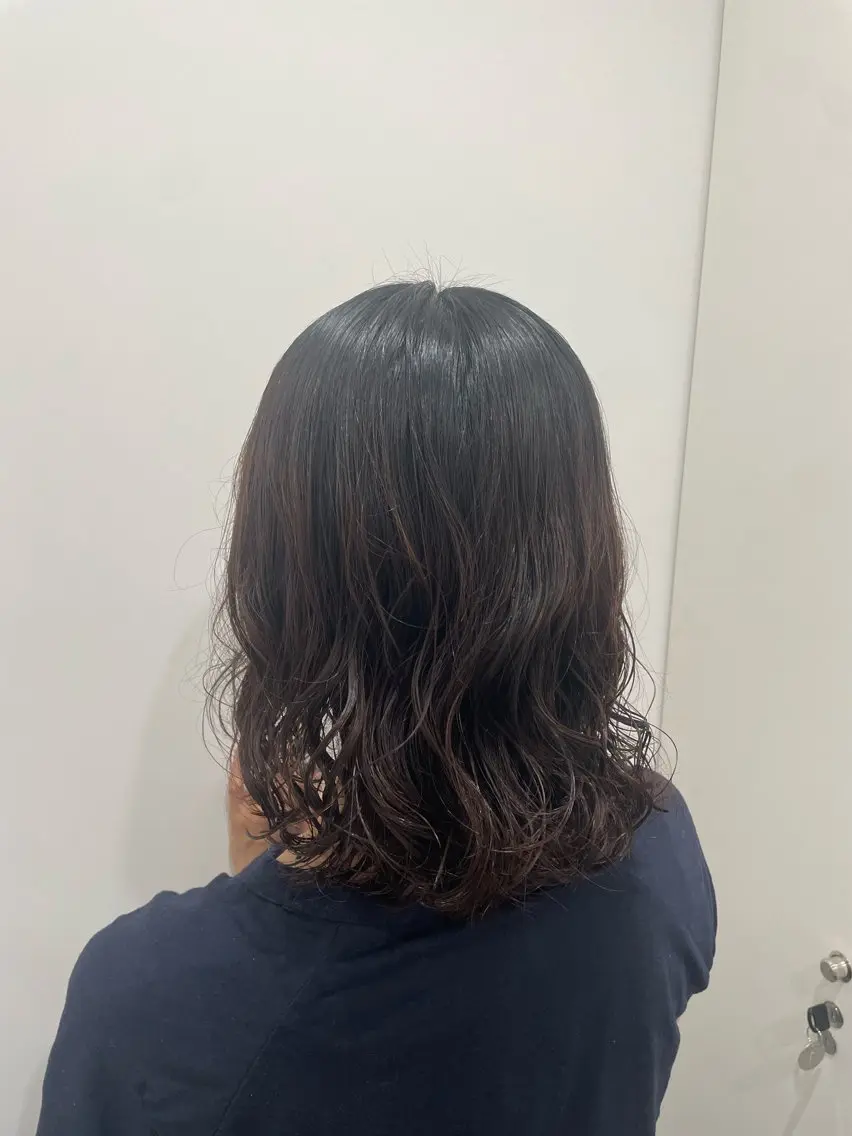 ミディアム ミディアムパーマ ボブ 西能 心音のヘアスタイル