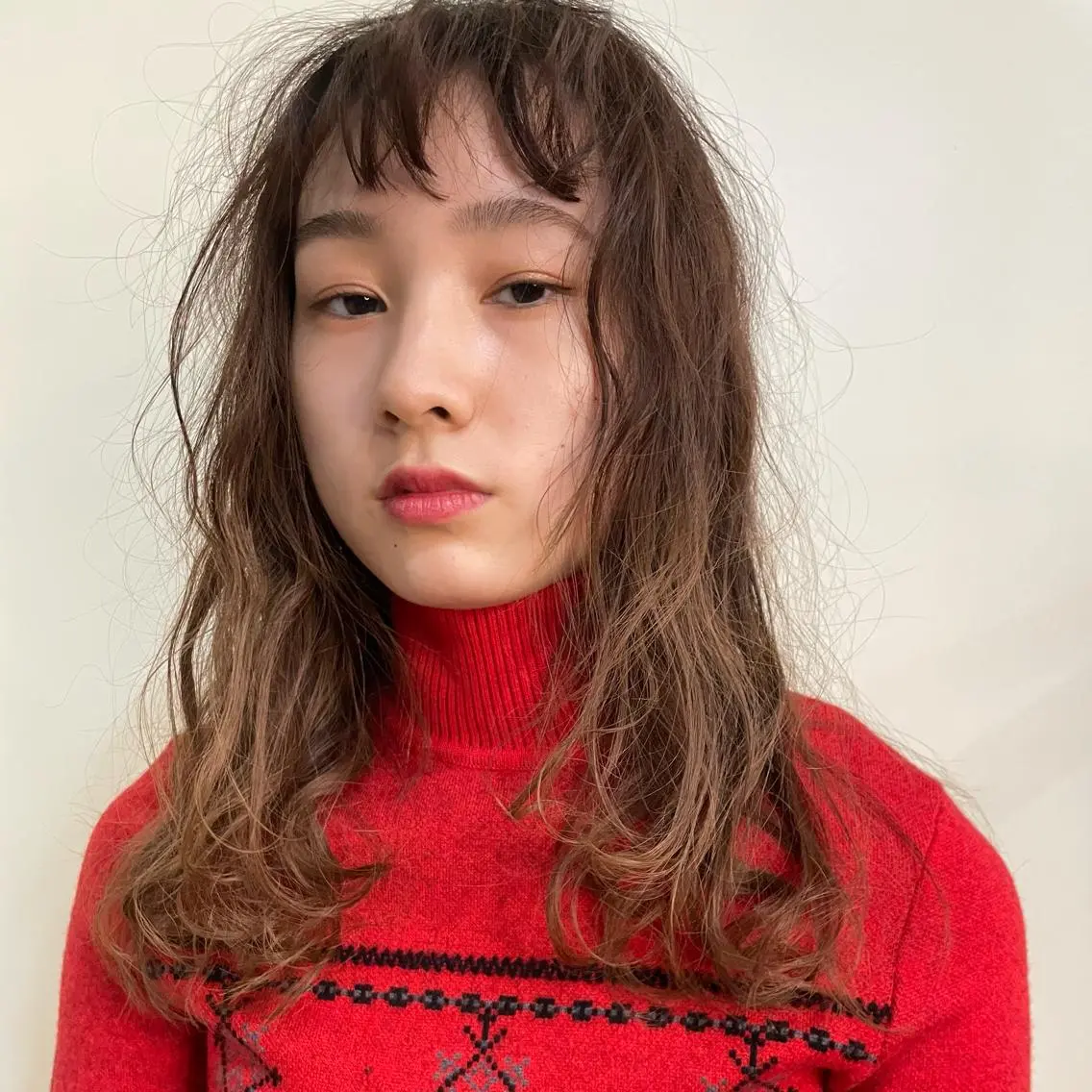 ロング カラー カット ヘアカラー パーマ ホリケ アオイのヘアスタイル
