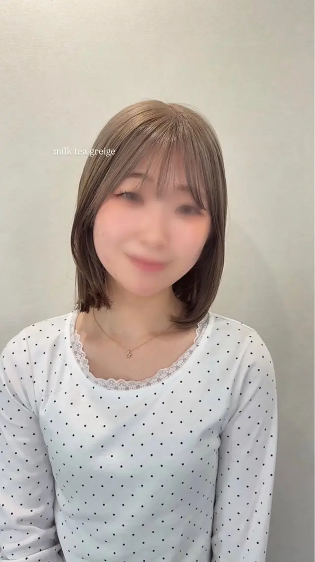 ショート カラー グレージュ ミルクティーグレージュ ヘアカラー トリートメント 坂本奈都美/Jr.s 🎀のヘアスタイル