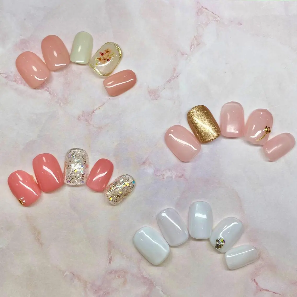 ネイル シンプルネイル 春ネイル Nail&eye Belire 新宿のネイルデザイン