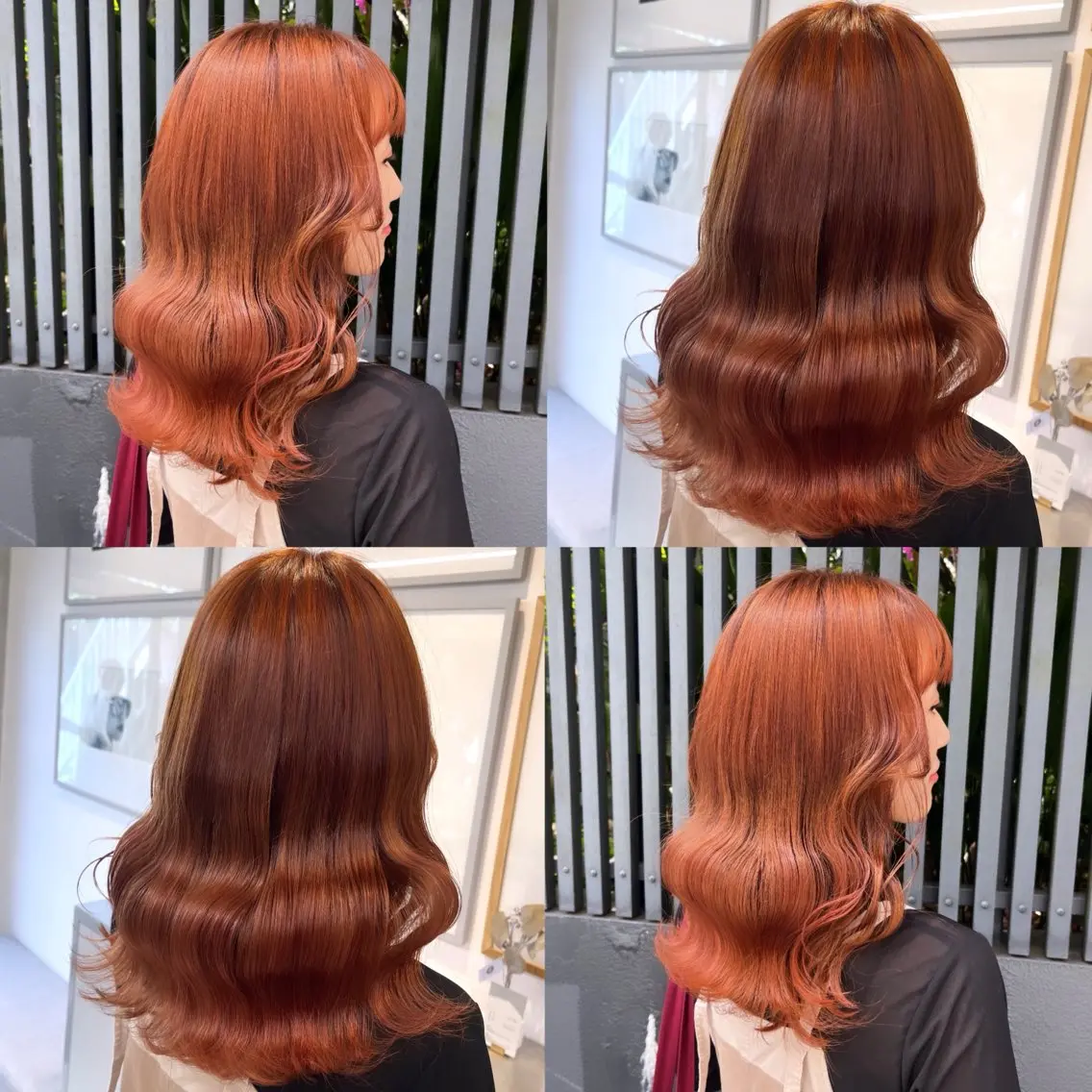 ミディアム カラー ベージュカラー ブラウンカラー オレンジ オレンジベージュ オレンジブラウン ヘアカラー トリートメント ヘッドスパ ヘアセット カジュアルを女っぽく 𝗮𝘆𝗮𝗰𝗼のヘアスタイル