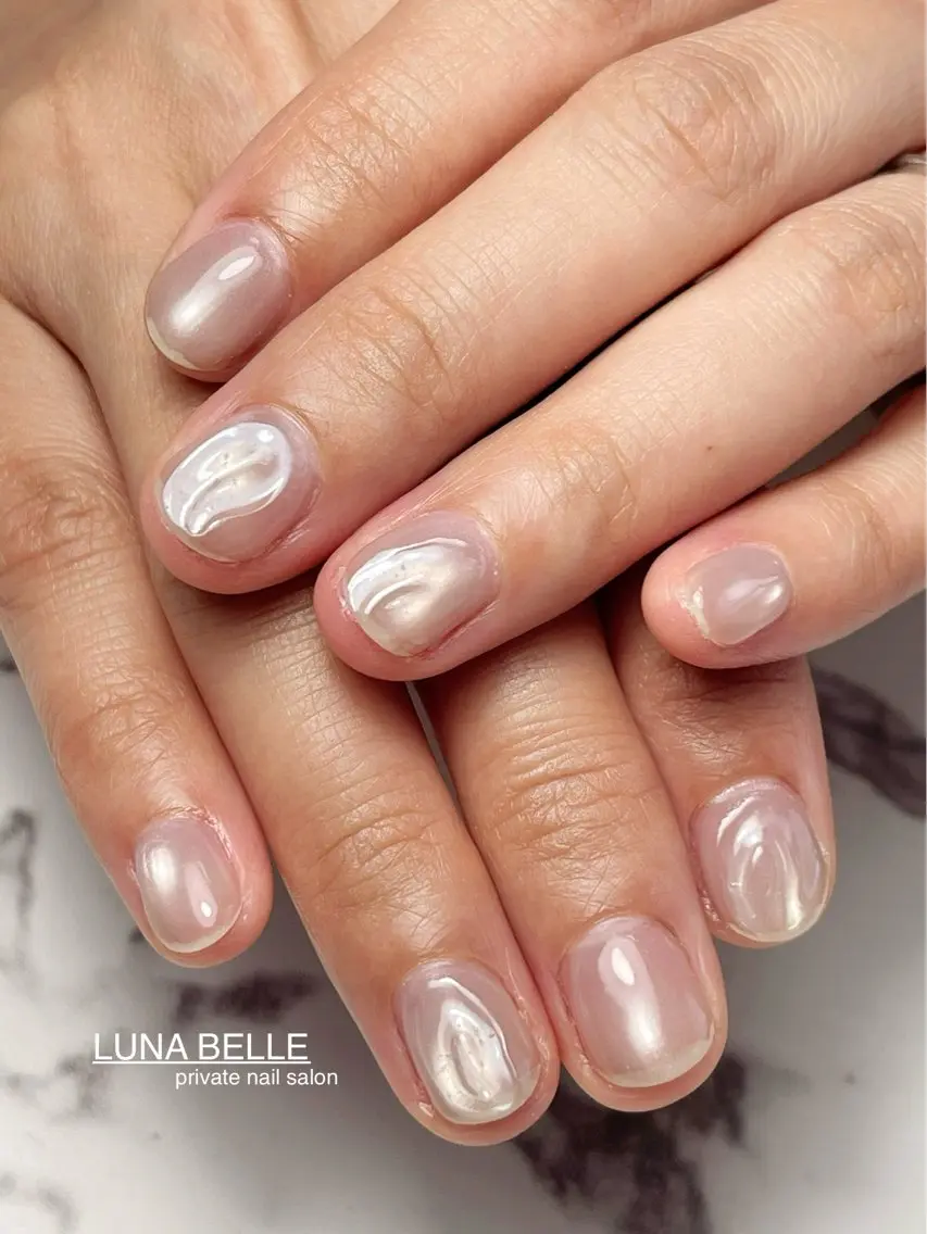 ネイル クリアネイル ぷっくりネイル ハンドネイル LUNA BELLEのネイルデザイン
