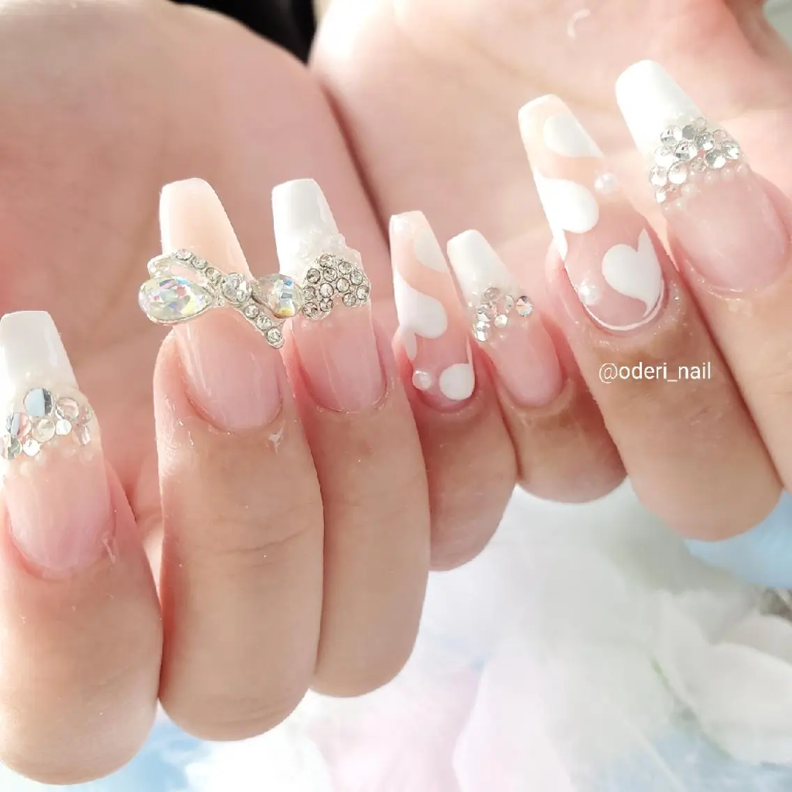 ネイル ハート スカルプネイル おで@ oderi_nailのネイルデザイン