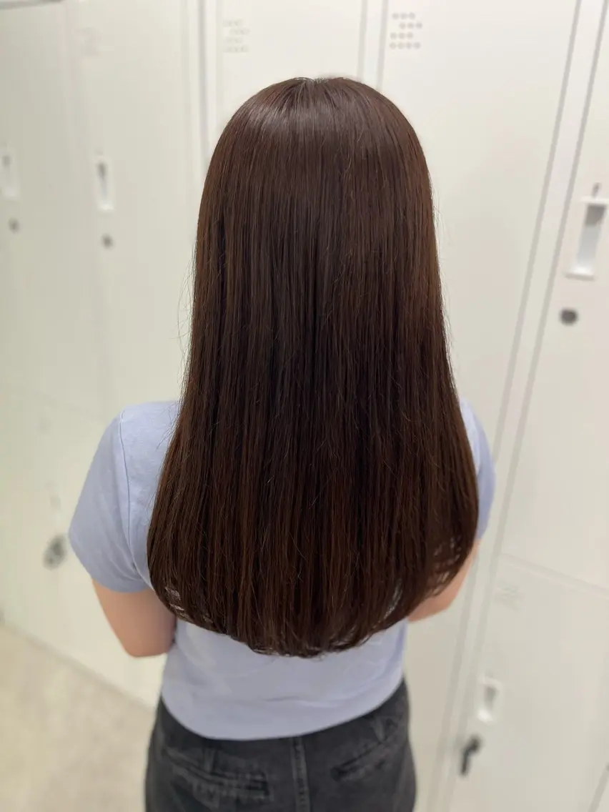 ロング カラー ブラウンカラー ココアブラウン カット ヘアカラー トリートメント 🫧ぷる艶カラー🫧 Yuubi🦩のヘアスタイル