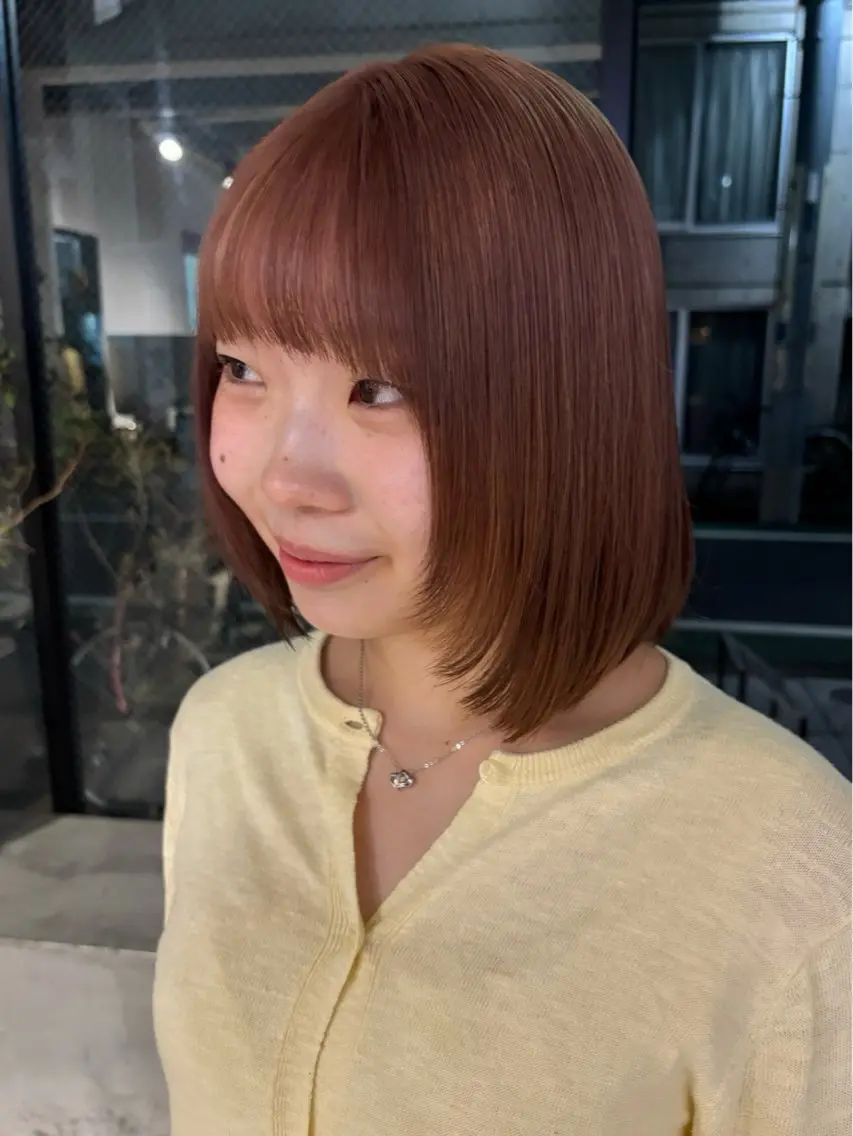 ミディアム ヘアカラー 江渕 明未のヘアスタイル