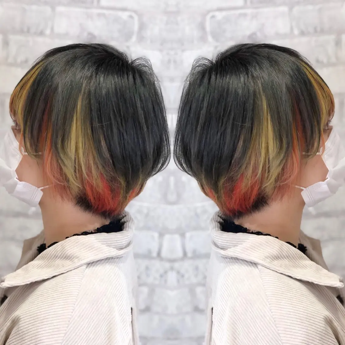 ショート カラー ヘアアレンジ インナーカラー ヘアカラー トリートメント 秋山 幸太のヘアスタイル