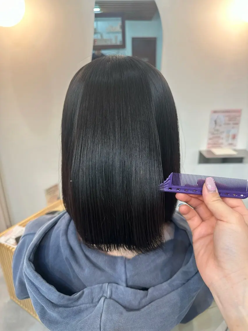 ミディアム 縮毛矯正 恩田 遼のヘアスタイル