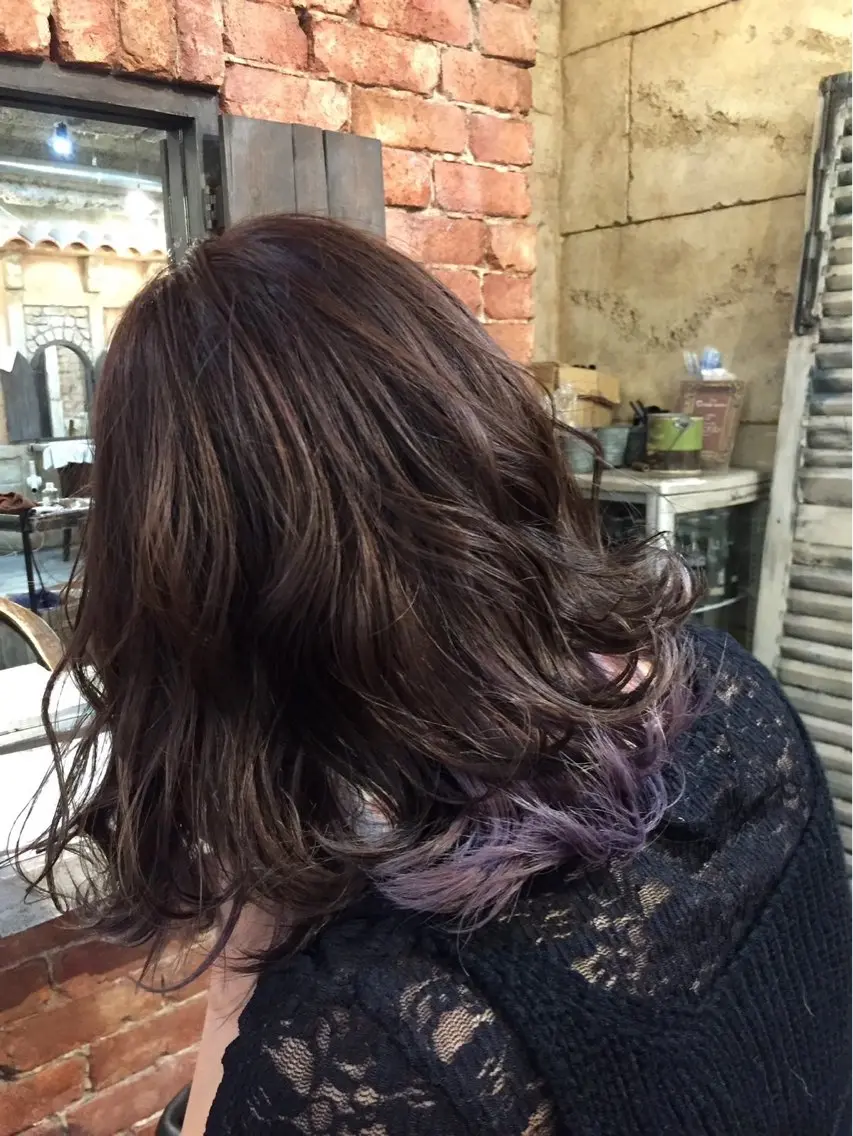 セミロング カラー ヘアカラー 髪質改善/透明感 カラー高山奈夕のヘアスタイル