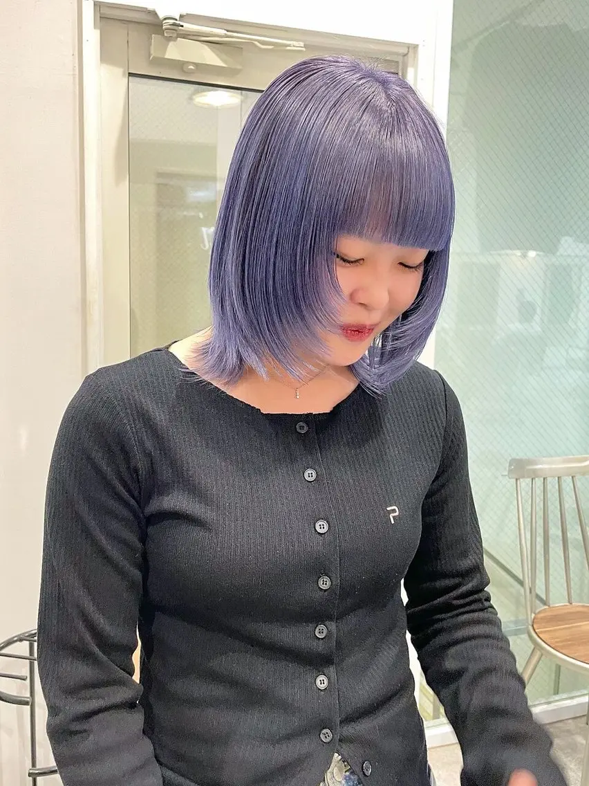 ミディアム ヘアカラー keshiki 大名のヘアスタイル