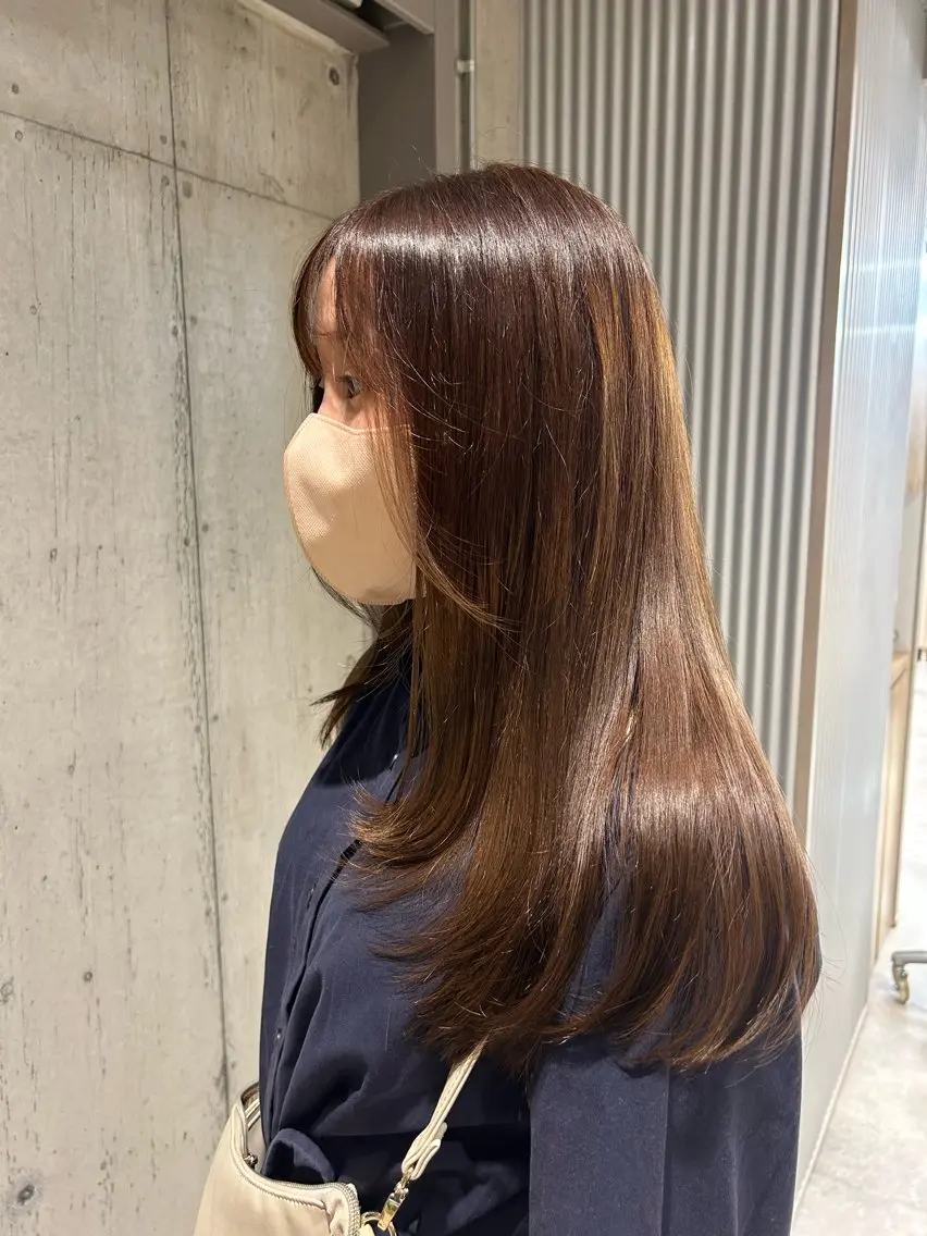 ロング カラー ヘアカラー トリートメント 🤡暖色ウルフ 🤡みさきのヘアスタイル