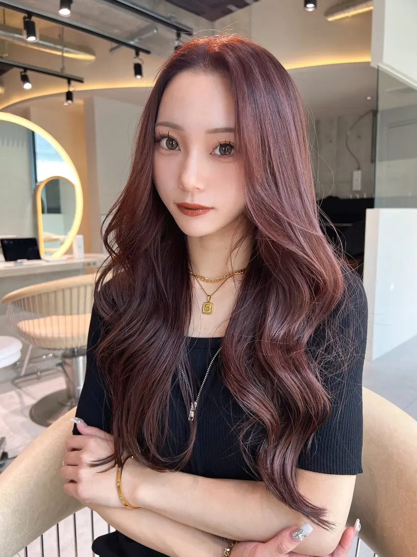 ロング 髪質改善 ヘアカラー トリートメント 福岡縮毛矯正✨️ ストレート 向井和輝のヘアスタイル