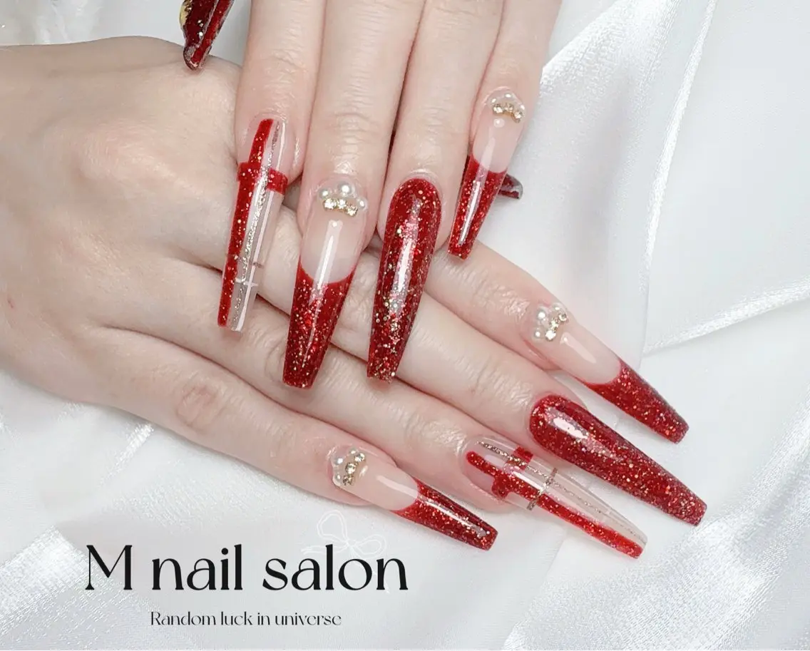 ネイル ハンドネイル M🌷nail 長さだし専門店のネイルデザイン