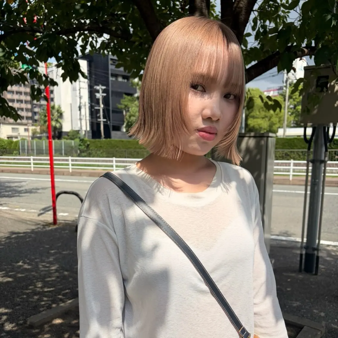 ショート ボブ レイヤーカット 小顔カット ヘアカラー トリートメント qpula misuzuのヘアスタイル