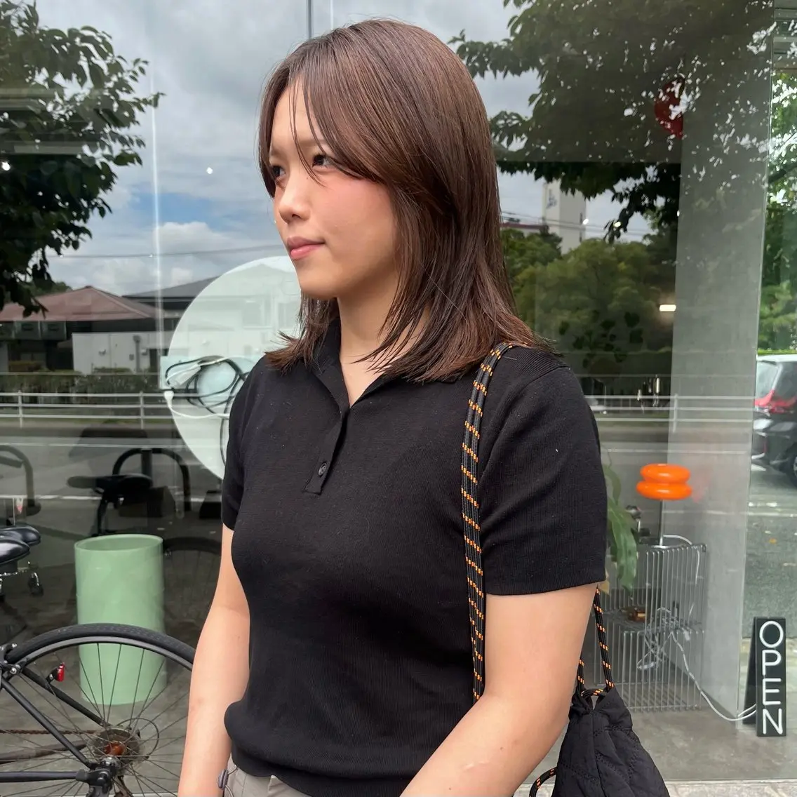 ミディアム カラー ブリーチ 透明感カラー ブリーチなしカラー カット ヘアカラー トリートメント yuumi/大濠🪷 顔周り/ベージュのヘアスタイル