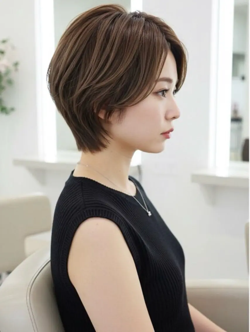 ✨モデル限定✨ レディースショートカット+カラー+1STEPトリートメント 🌙🎀の写真