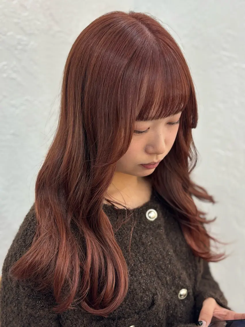 ロング カラー レッドカラー トップスタイリスト Shoyaのヘアスタイル