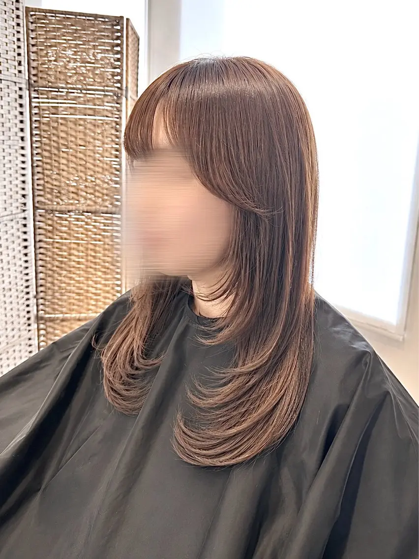 セミロング くびれヘア 韓国風ヘア レイヤーカット 小顔カット カット トリートメント ✨長岡市韓国レイヤー /髪質改善/山下竣介のヘアスタイル
