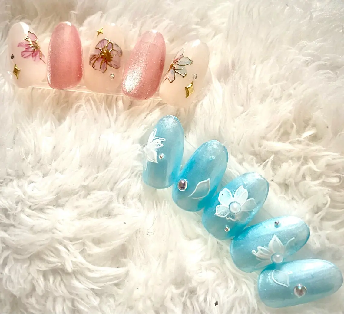 フラワーデザインネイル💅🌸（オフあり、甘皮ケア付）の写真