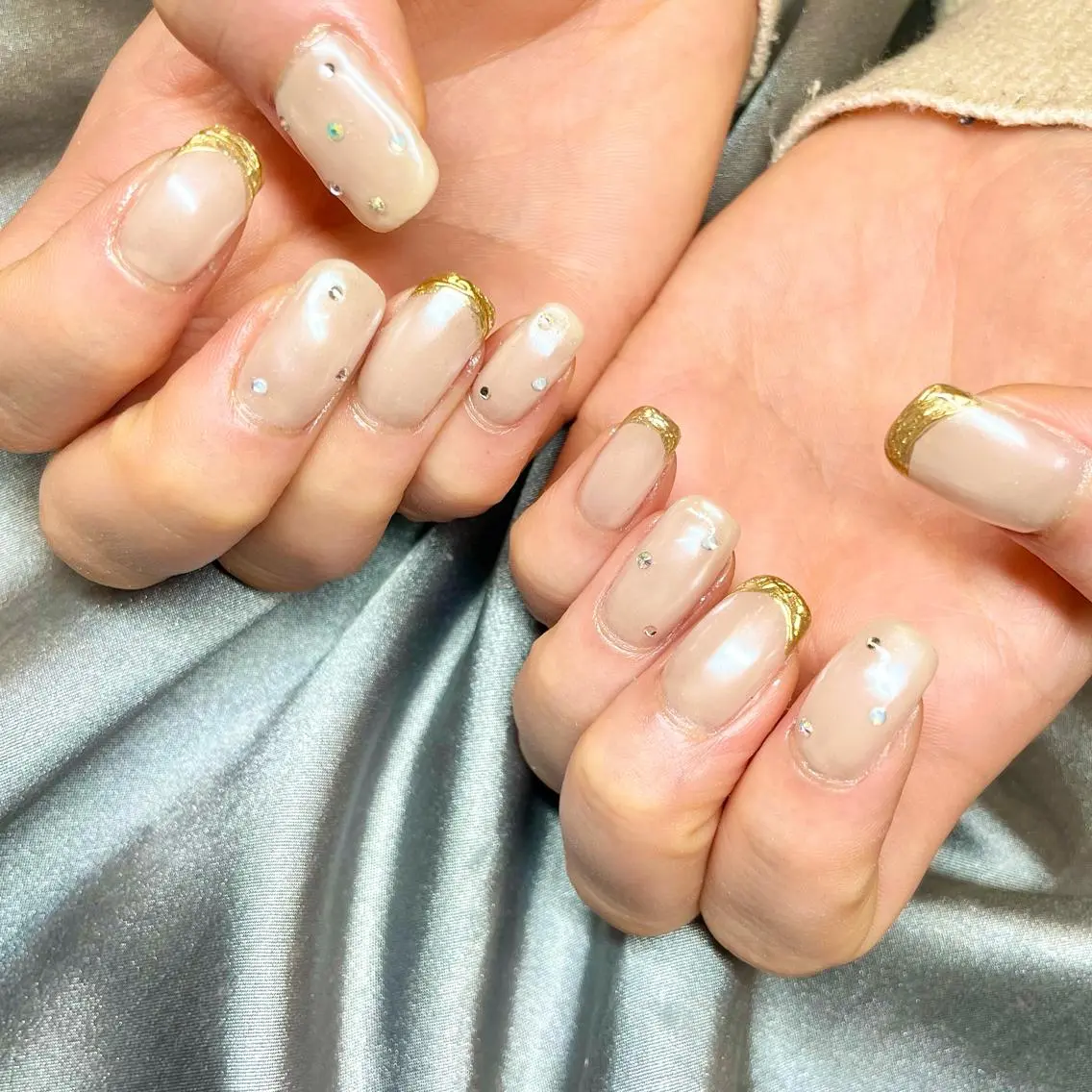 セミロング カラー パーマ ヘアアレンジ メンズ キッズ ネイル マツエク・マツパ アイブロウ フレンチネイル ミラーネイル el. by Aoのネイルデザイン