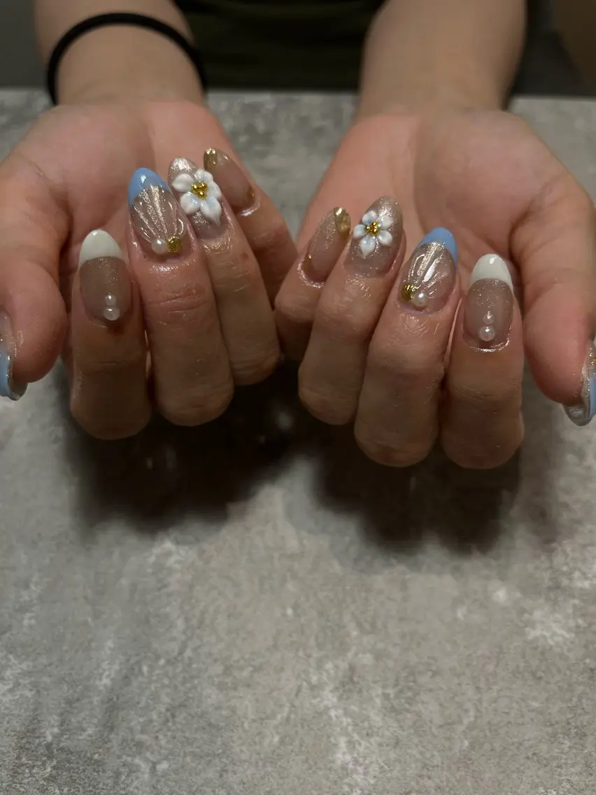 ネイル kazane長さだし フィルイン♡持ち込みのネイルデザイン