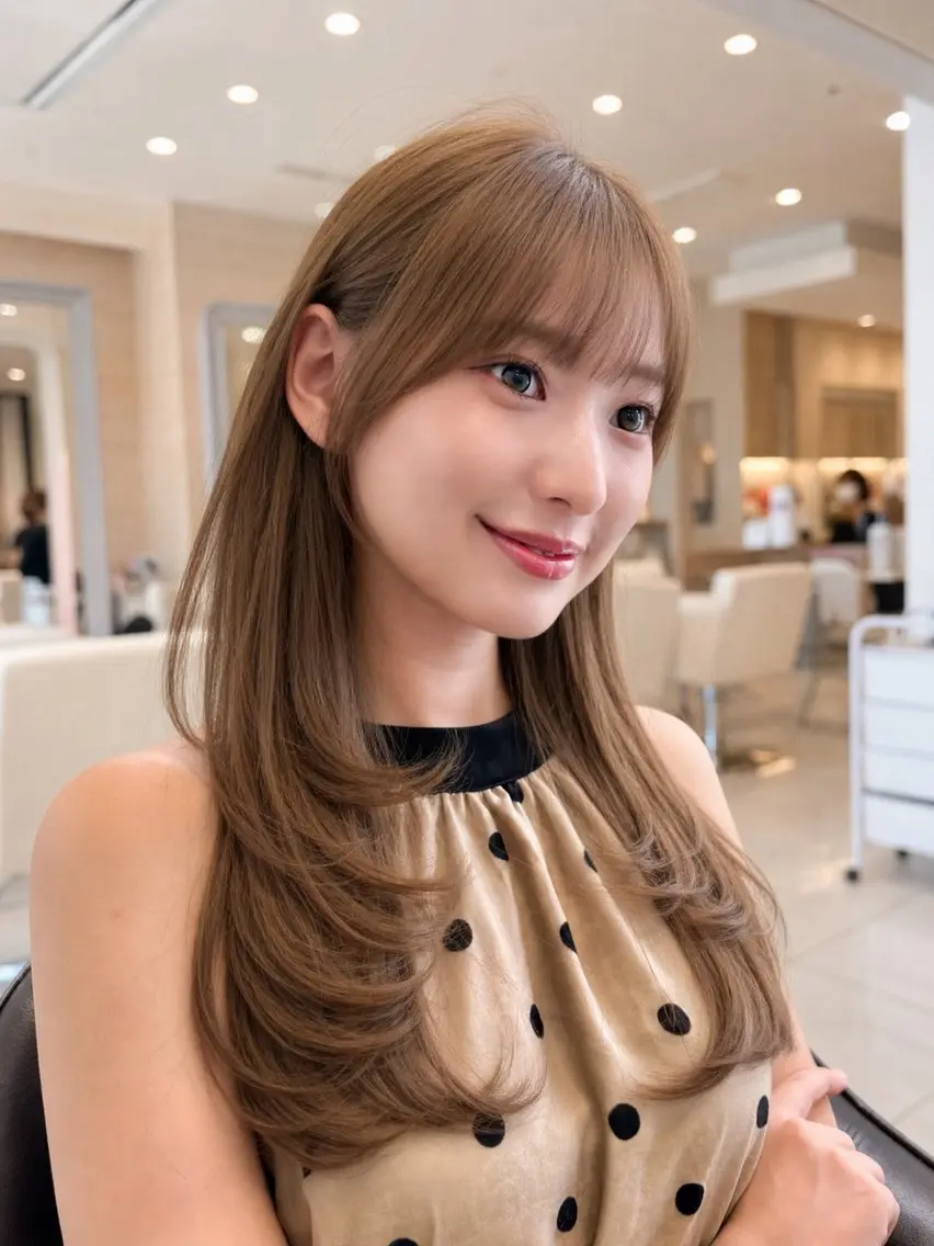 ミディアム ワンカールレイヤー 顔周り☺︎shunのヘアスタイル