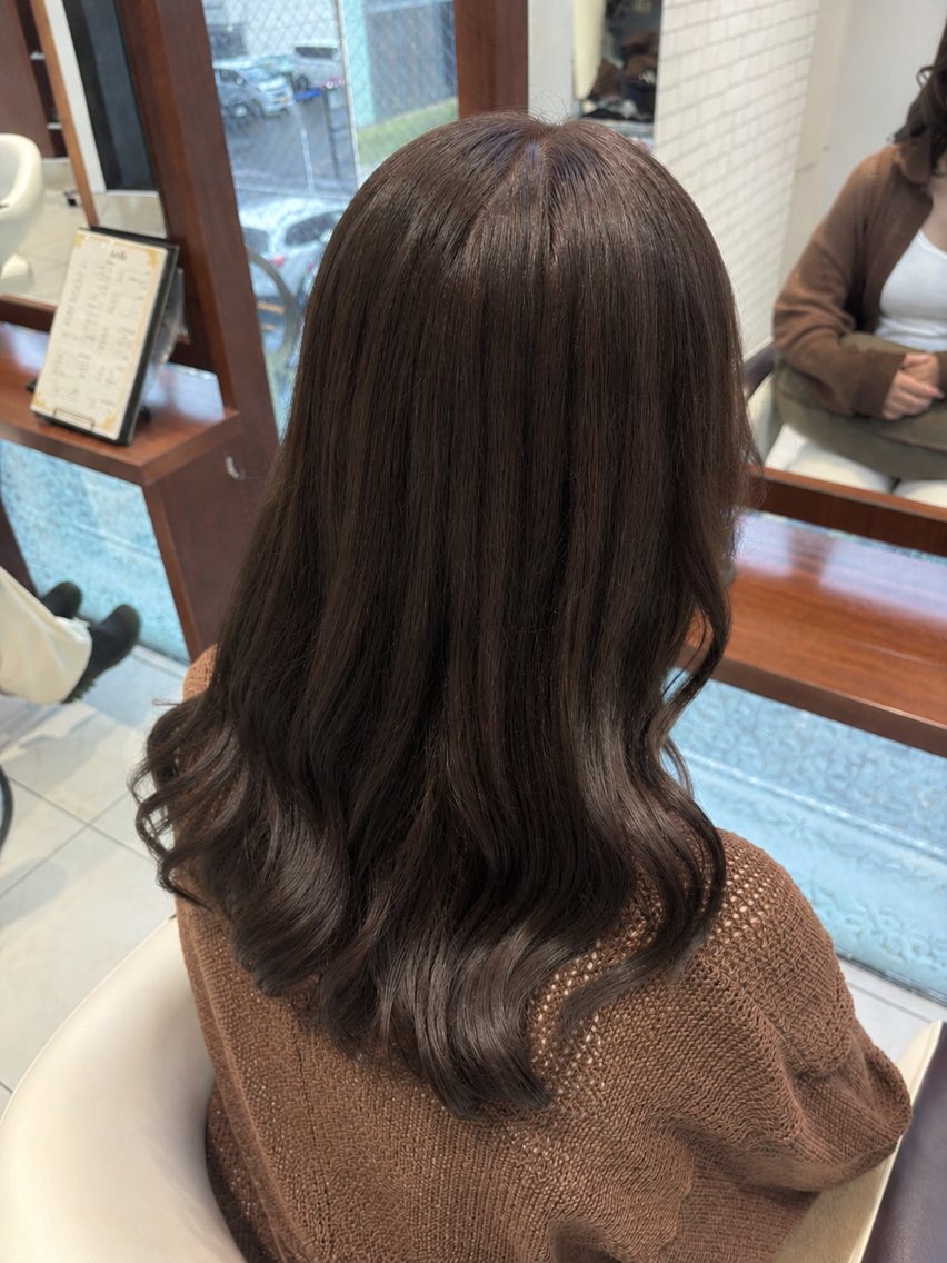 カラー ベージュカラー オリーブベージュ 那愛 EARTH静岡駅前店のヘアスタイル
