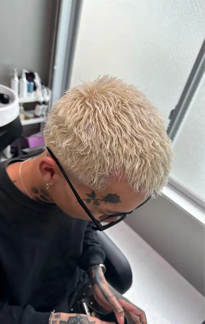 ショート パーマ メンズ カット ヘアカラー パーマ 💈メンズ/パーマ 💈中目黒/谷のヘアスタイル