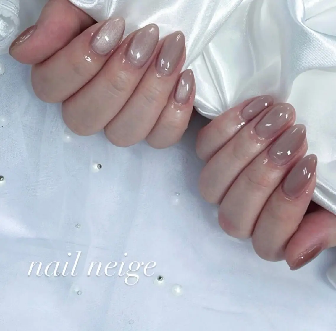 ネイル フラッシュネイル ジェルネイル マグネットネイル パラジェル シンプルネイル Nail Neige🐈🌙のネイルデザイン