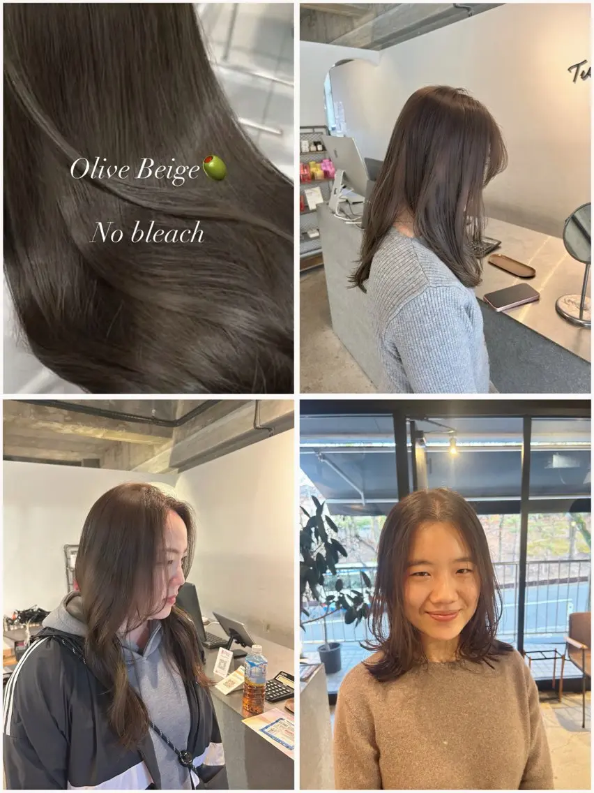 ミディアム カラー ベージュカラー ブリーチ 透明感カラー ダブルカラー ブリーチなしカラー カット ヘアカラー トリートメント twig 山田 永嶋芽衣のヘアスタイル