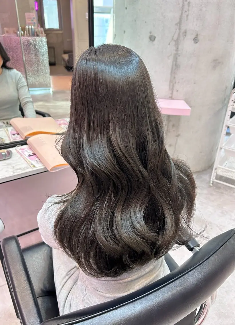 ロング カラー グレージュ オリーブカラー オリーブグレージュ オリーブグレー 🐰🎀艶髪特化 yuzuka🎀🐰のヘアスタイル