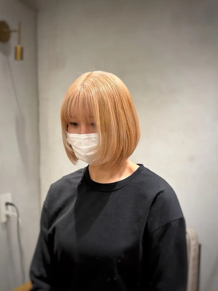 ショート ヘアカラー 💛ブリーチカラー /ブリーチ縮毛💛のヘアスタイル