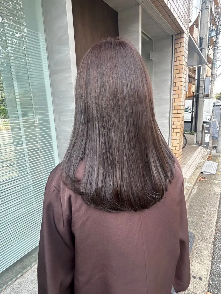 ロング ヘアカラー トリートメント ヘッドスパ qpulaあいみ 透明感カラーのヘアスタイル
