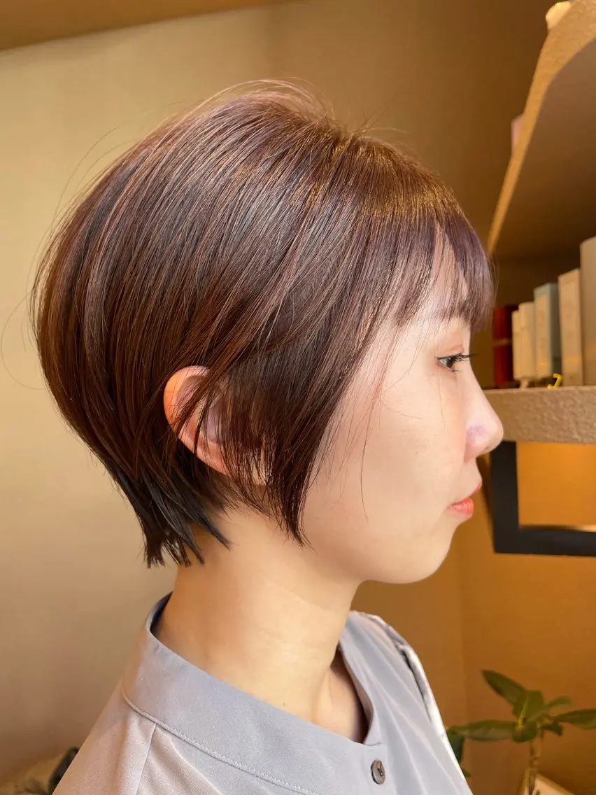 ショート 丸みショート ショートヘア くびれミディアム/似 合わせ/鎌倉/edAのヘアスタイル