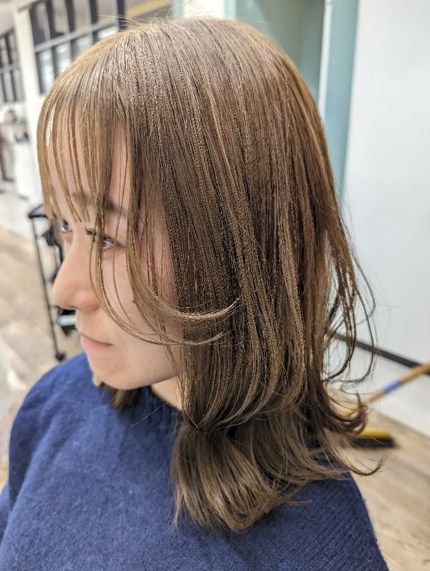 ミディアム カラー ブリーチ ブリーチなしカラー カット ヘアカラー トリートメント 🌼 AIKO🌼のヘアスタイル