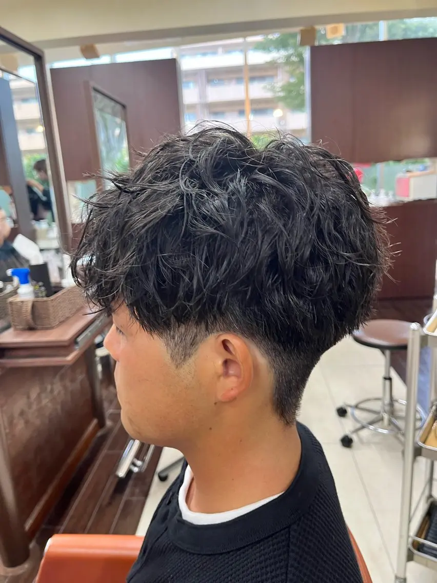 ショート パーマ メンズ マッシュ メンズパーマ ツイストスパイラルパーマ スパイラルパーマ 🧊メンズ特化🧊 高木航希のヘアスタイル