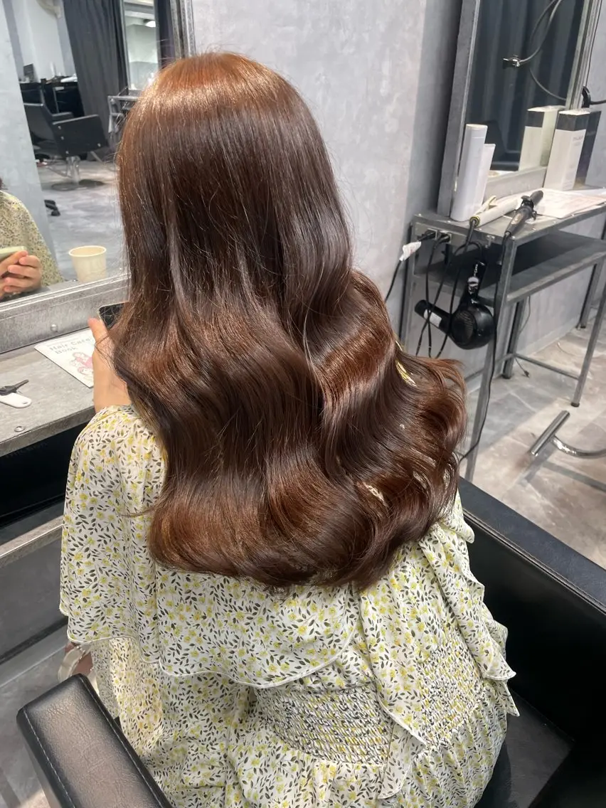 セミロング ヘアカラー mimiiy fukaのヘアスタイル