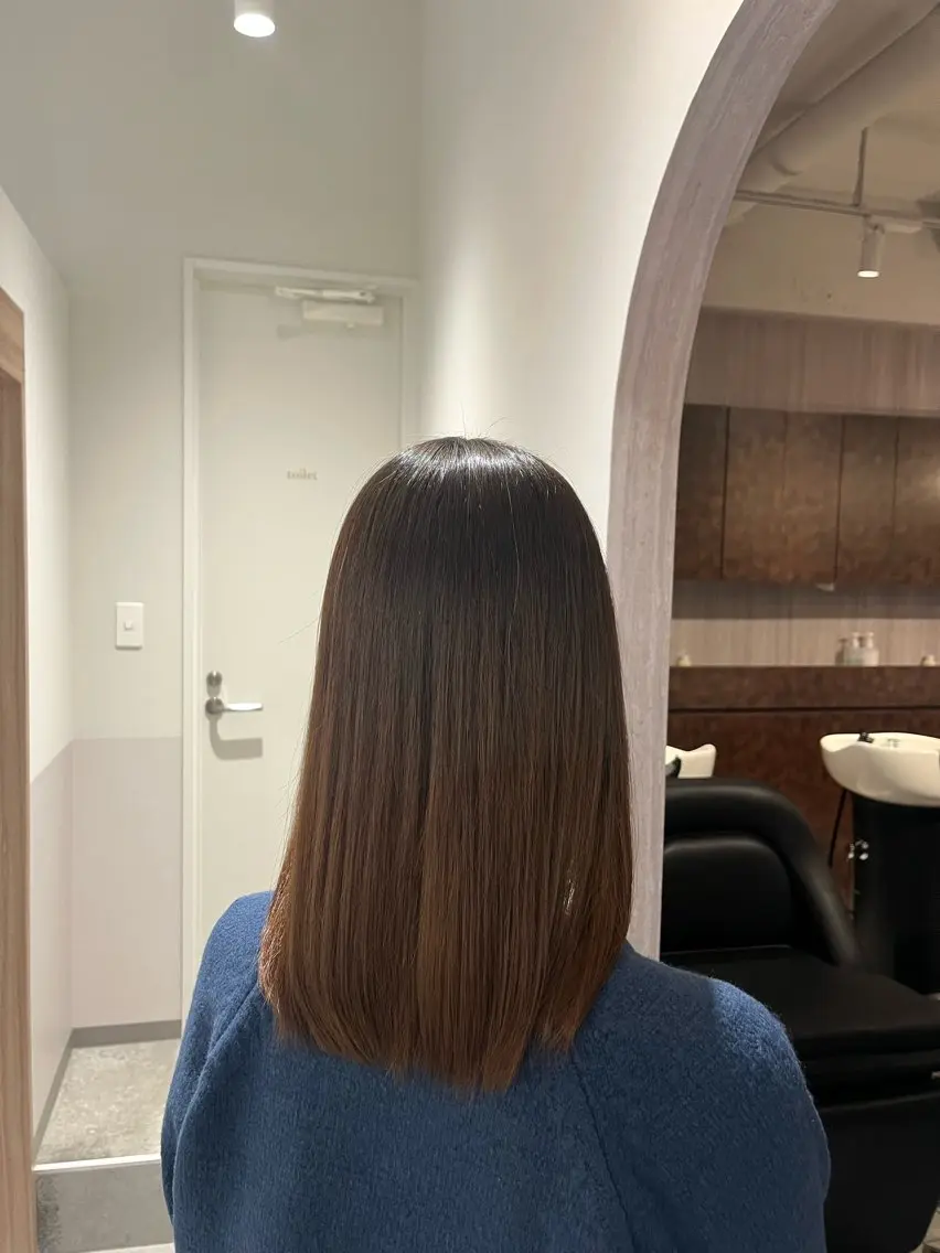 ミディアム 縮毛矯正 トリートメント 大宮レイヤーカット× 透明感カラー　rioのヘアスタイル