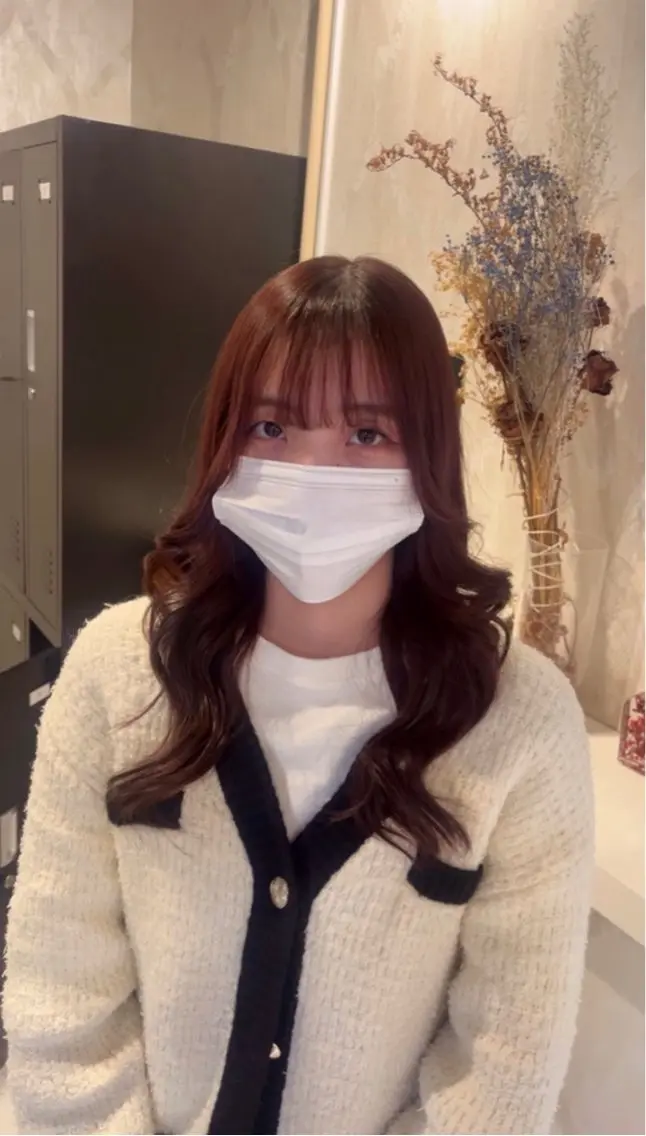 ロング カラー ブラウンカラー ピンクカラー ピンクブラウン レイヤーカット 石川 花奈のヘアスタイル