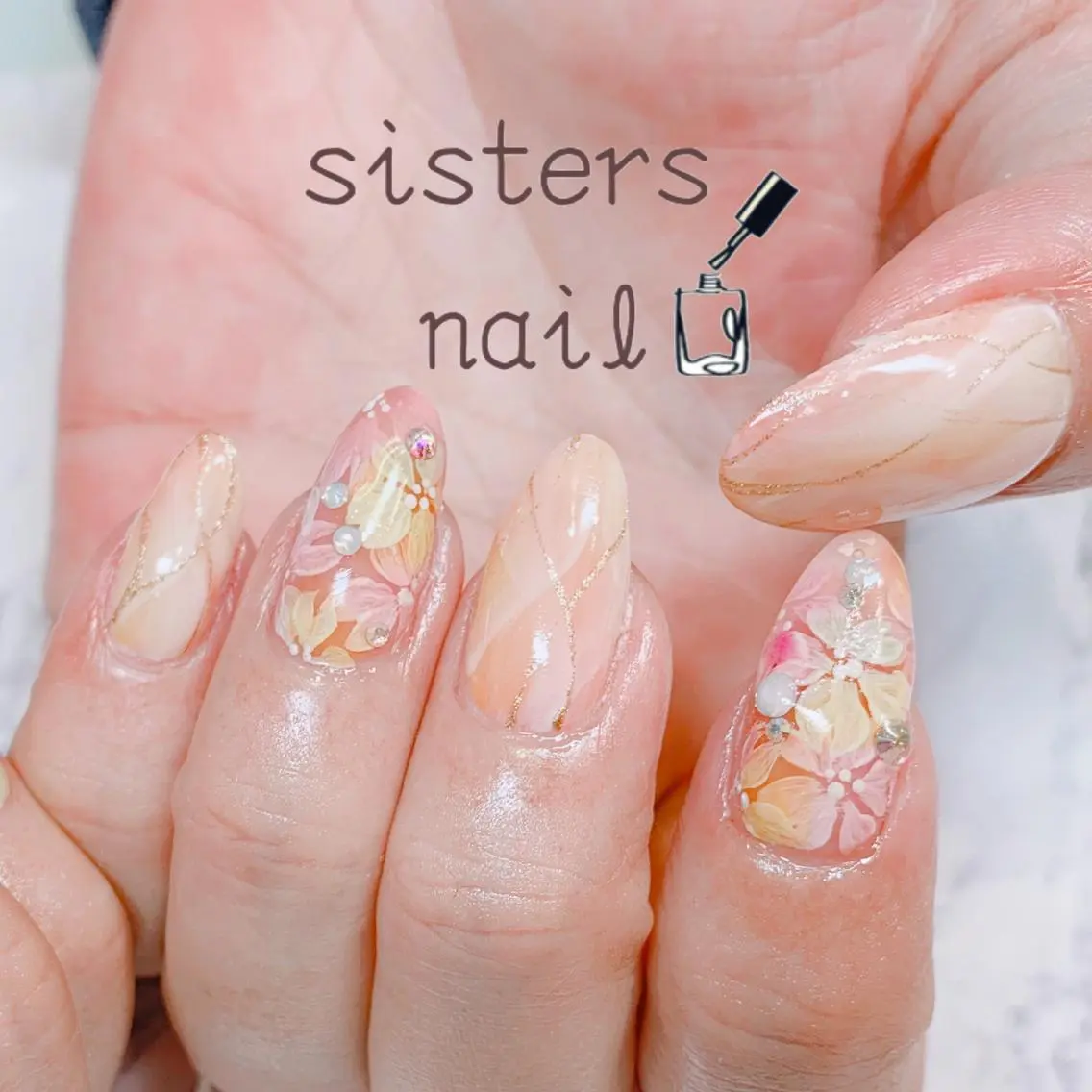 ネイル アートネイル 桜ネイル ニュアンスネイル オフィスネイル 春ネイル sisters nail.fのネイルデザイン