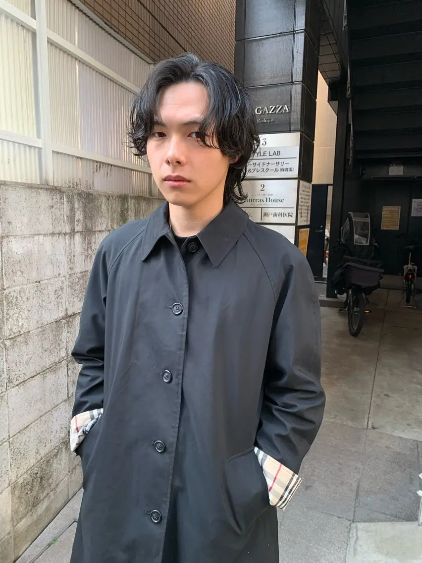 ミディアム パーマ メンズ カット パーマ 佐藤大翔🌐縮毛矯正 🌐メンズパーマのヘアスタイル