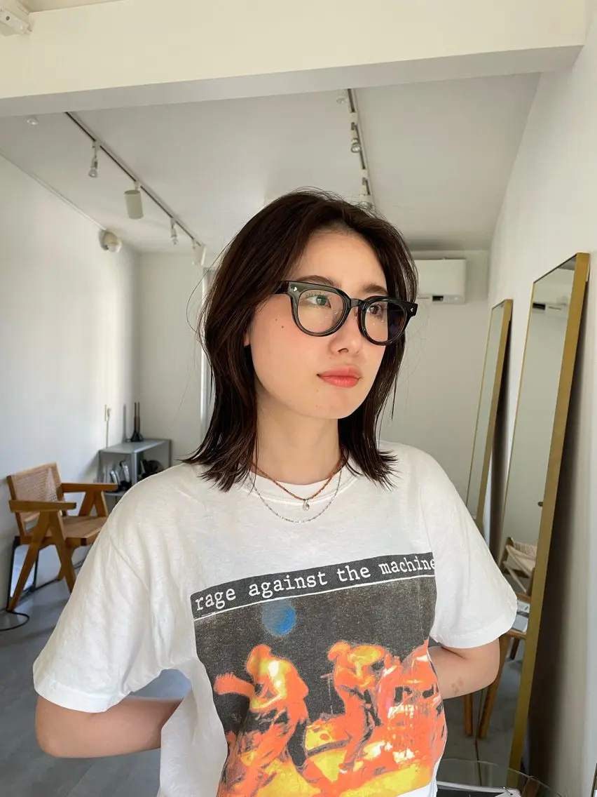 ミディアム 顔周りカット 似合わせカット カットモデル募集中 千葉大夢のヘアスタイル