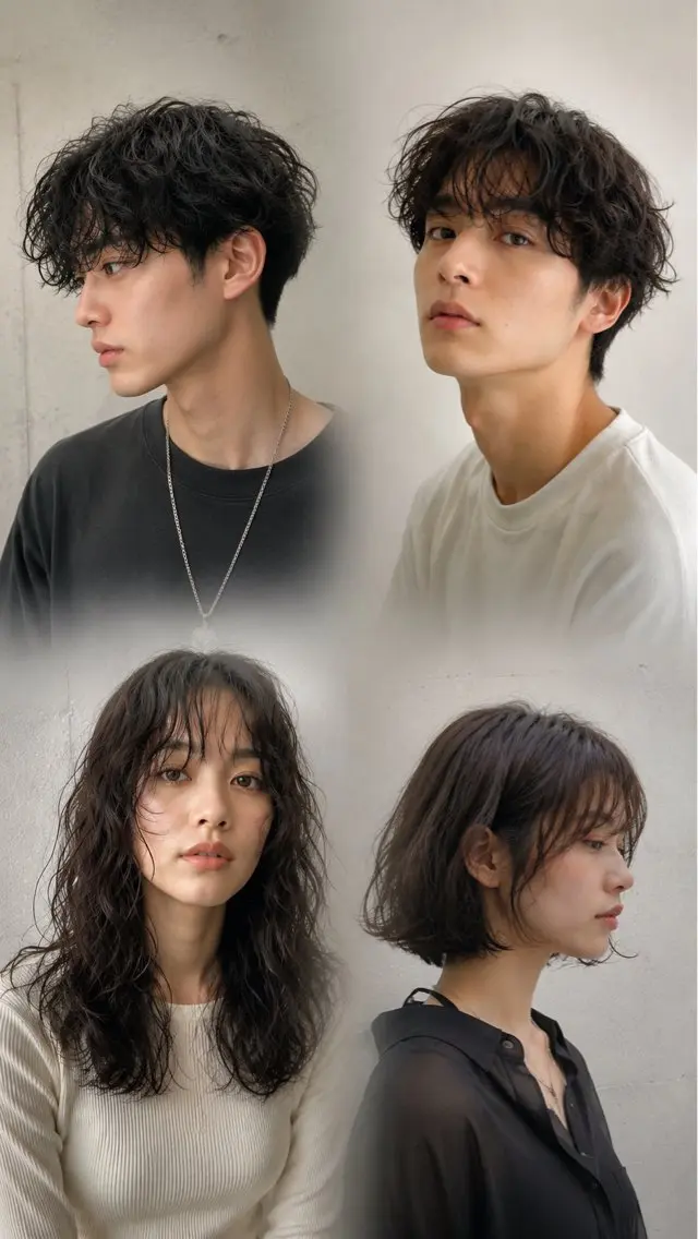 ロング パーマ メンズ メンズパーマ カット パーマ ヘアセット ほのか/大阪美容室/ カットモデル募集のヘアスタイル